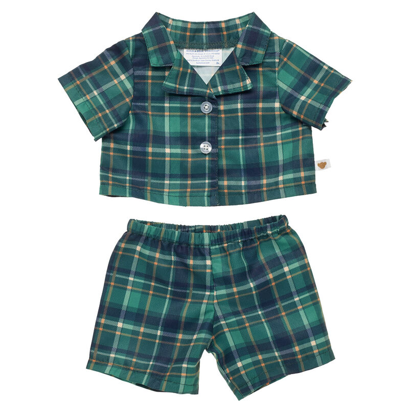 Green Plaid PJ Set for Stuffed Animals - Build-A-Bear Workshop&reg;