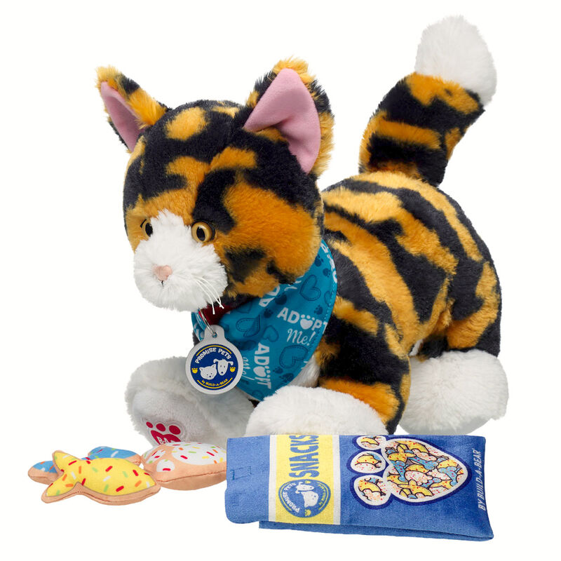 Promise Pets Calico Stuffed Animal Pet Snacks Gift Set plush by Build-A-Bear