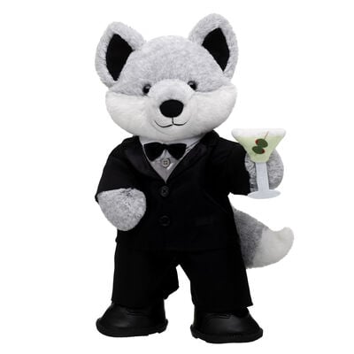 Silver Fox Soft Toy Martini Gift Set