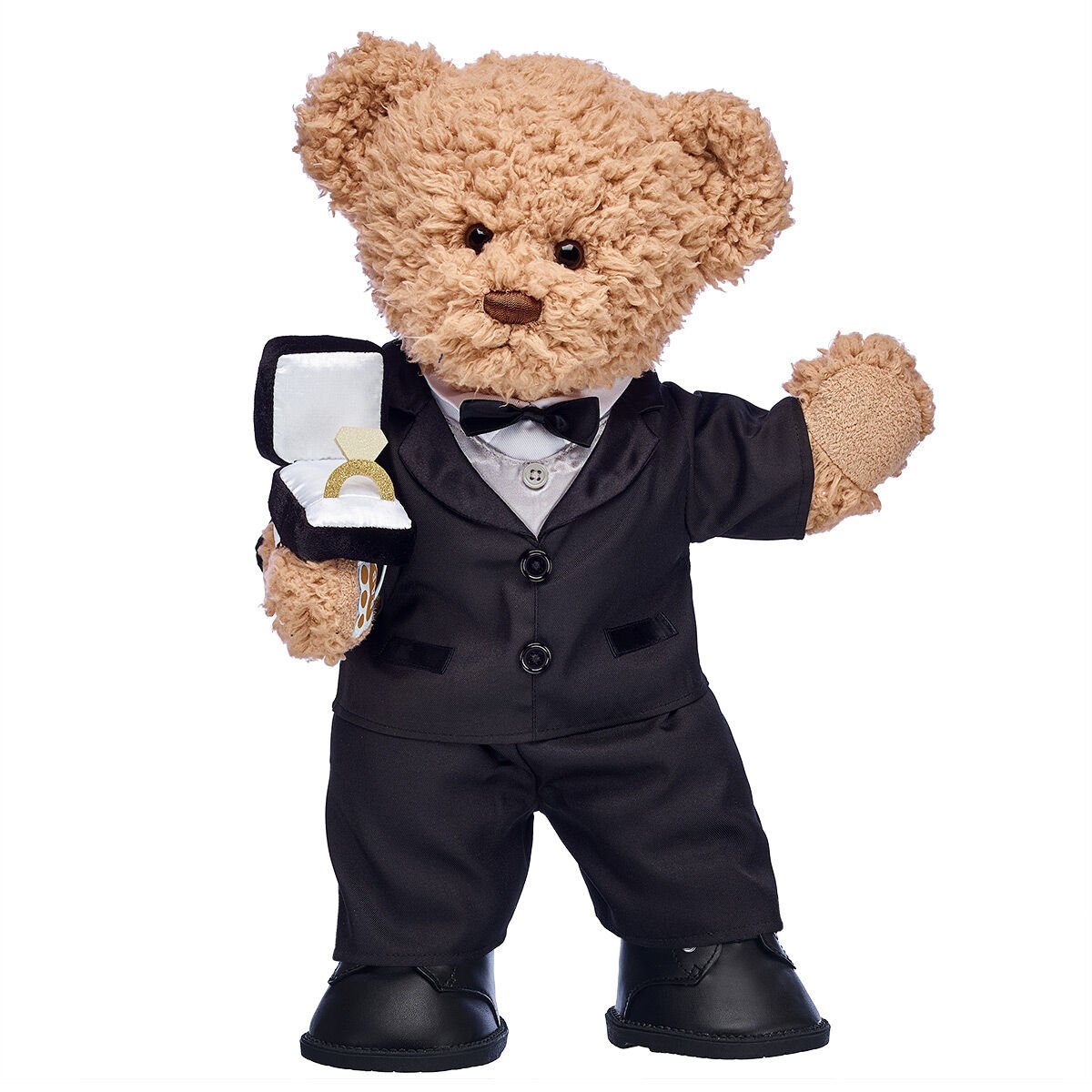 Timeless Teddy Bear Groom and Plush Ring Box Gift Set Build A Bear
