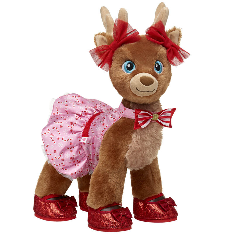 Santa's Reindeer Candy Cane Dress and Red Flats Gift Set BuildABear®
