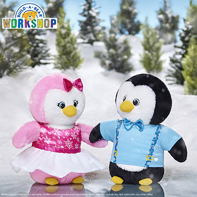 Build-A-Bear penguin plushes