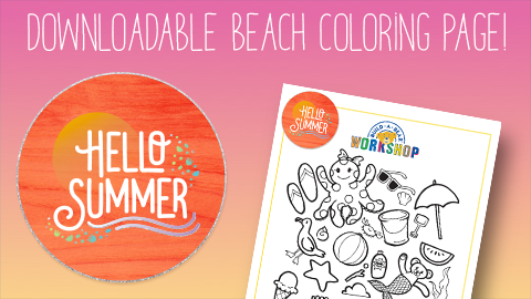 2019 Summer Fun Beach Coloring Sheet