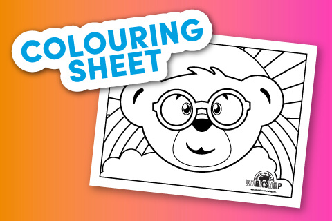 Bear head coloring sheet
