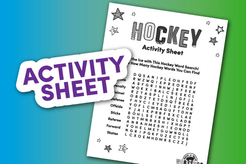 Printable hockey crossword sheet
