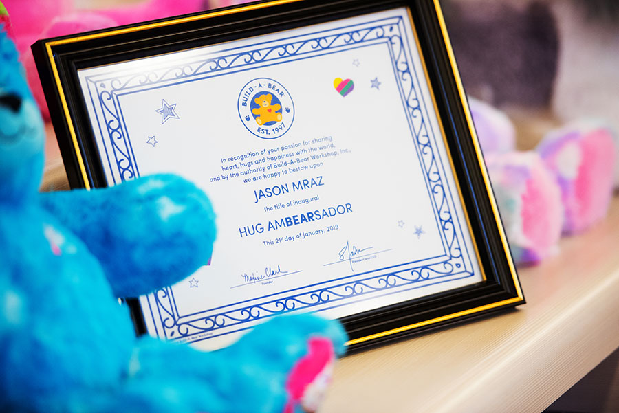 Jason Mraz Hug Ambasador Certificate