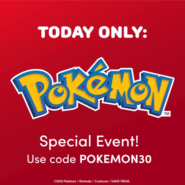 Today Only Pokemon Special Event with code POKEMON30