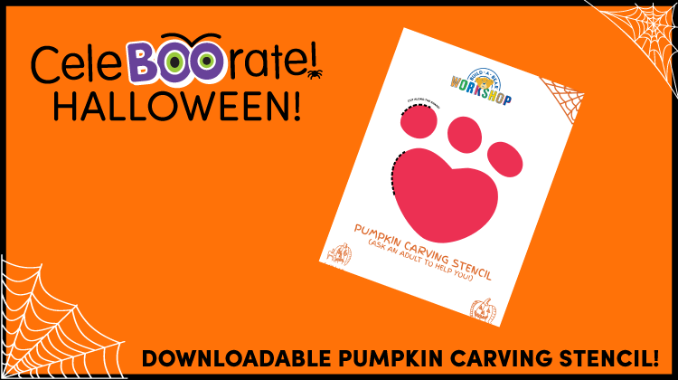 Halloween Paw Pumpkin Carving Stencil