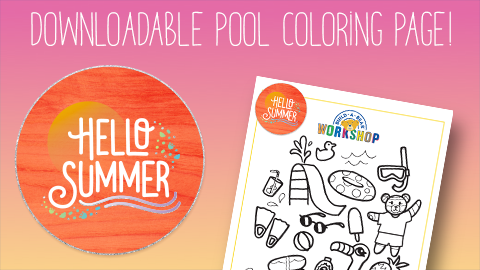 2019 Summer Fun Pool Coloring Sheet