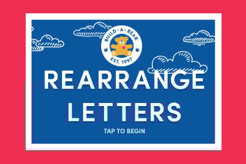 Rearrange The Letters - Build-A-Bear logo on Illustrated clouds