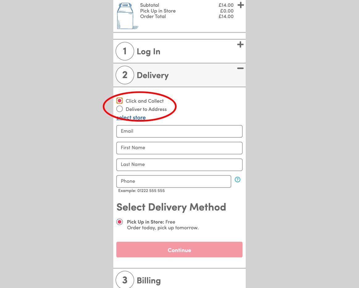 Click and Collect - Checkout
