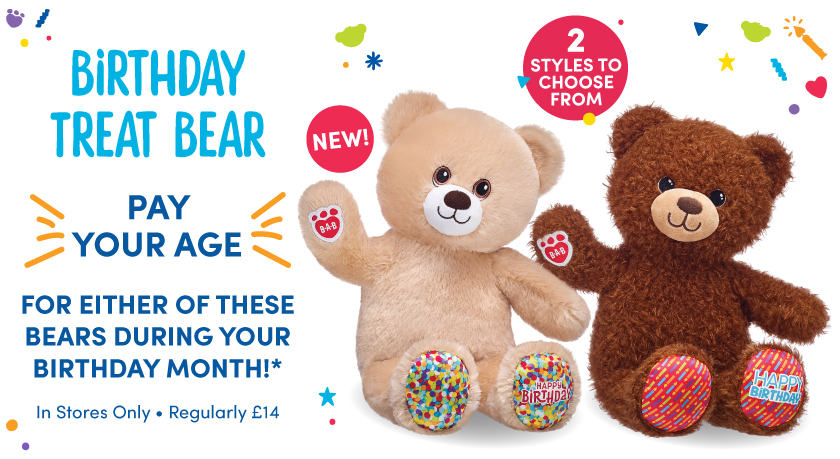 Get a birthday bear at the price of your age