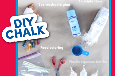 DIY Chalk - Scissors, glue, dye, and chalk
