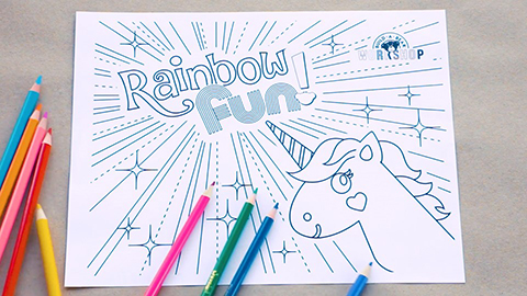 Rainbow Fun Coloring Sheet