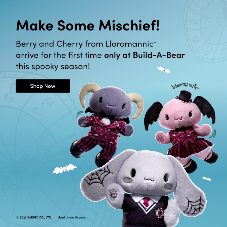 Make Some Mischief! Lloromannics only at Build-A-Bear
