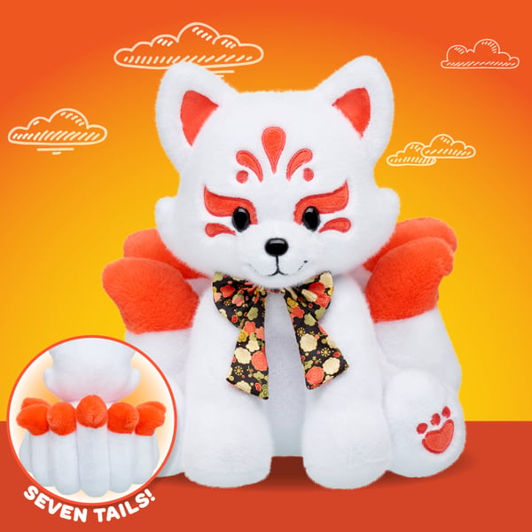 Kitsune Fox Soft Toy with Gifting Bow